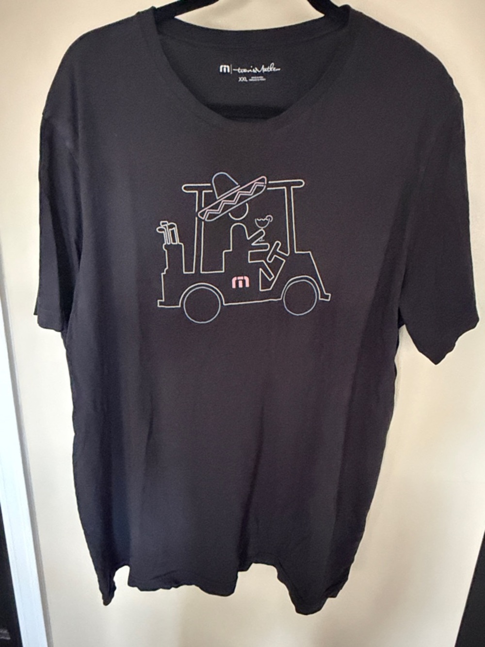 Travis Mathew Black Short Sleeve Tee with Golf Cart Outline